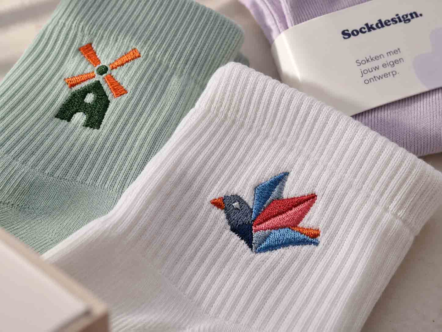 sokken borduren-met logo of tekst